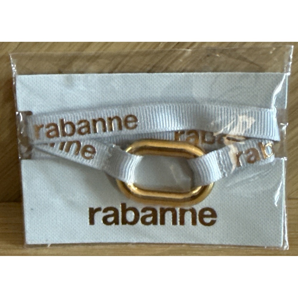 Paco Rabanne Million Gold Ribbon & Chain Link Bracelet RARE NWT